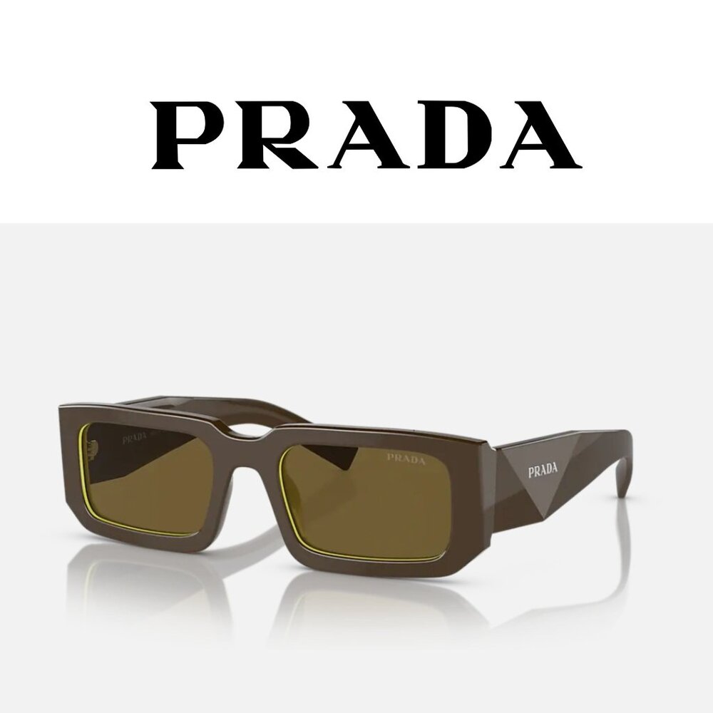 PRADA Symbole Sunglasses - Unisex - Loden Cedar / Dark Brown - Full Inclusion